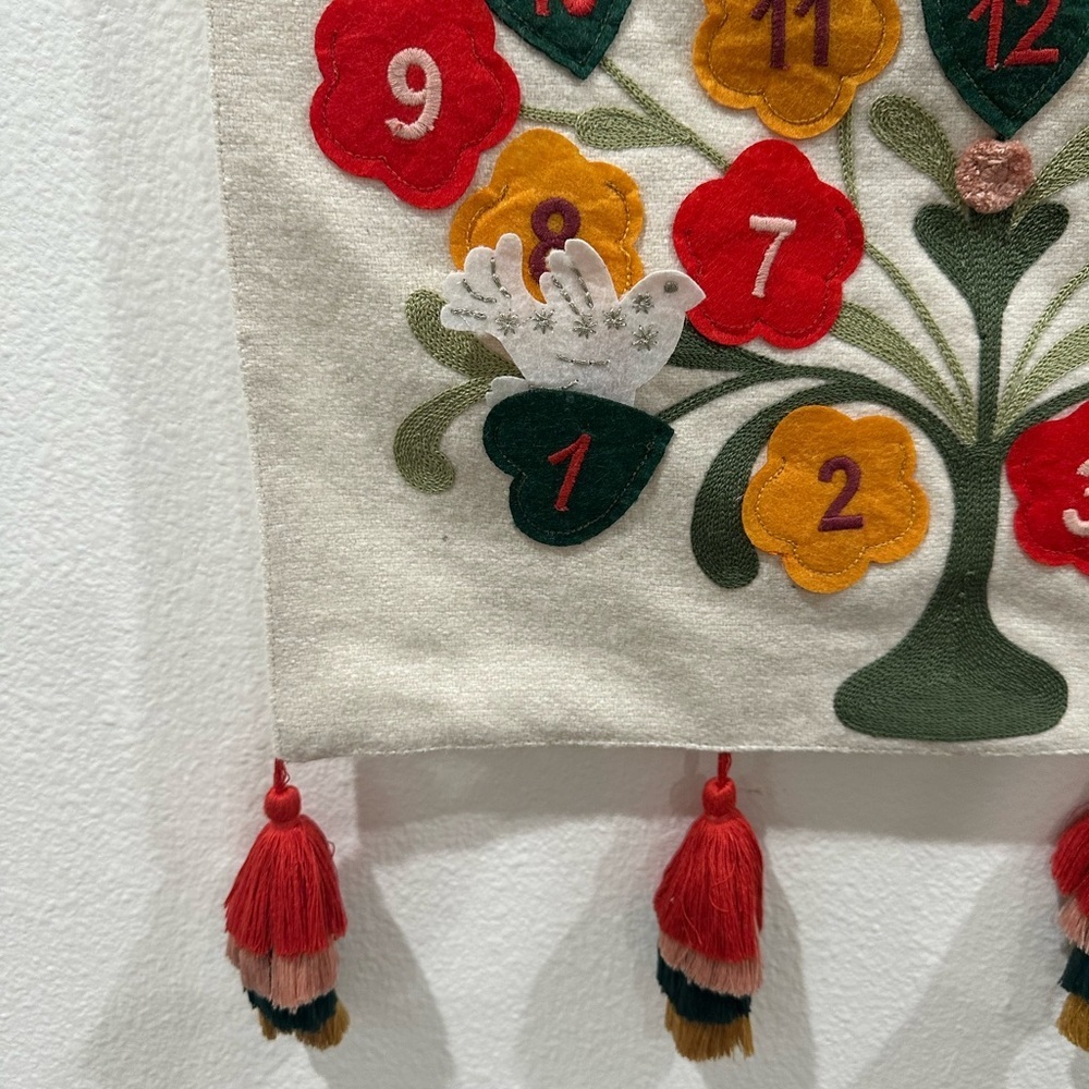 Festive Opalhouse Christmas simple Advent Calendar Wall Hanging Swedish Nordic - Picture 2 of 3